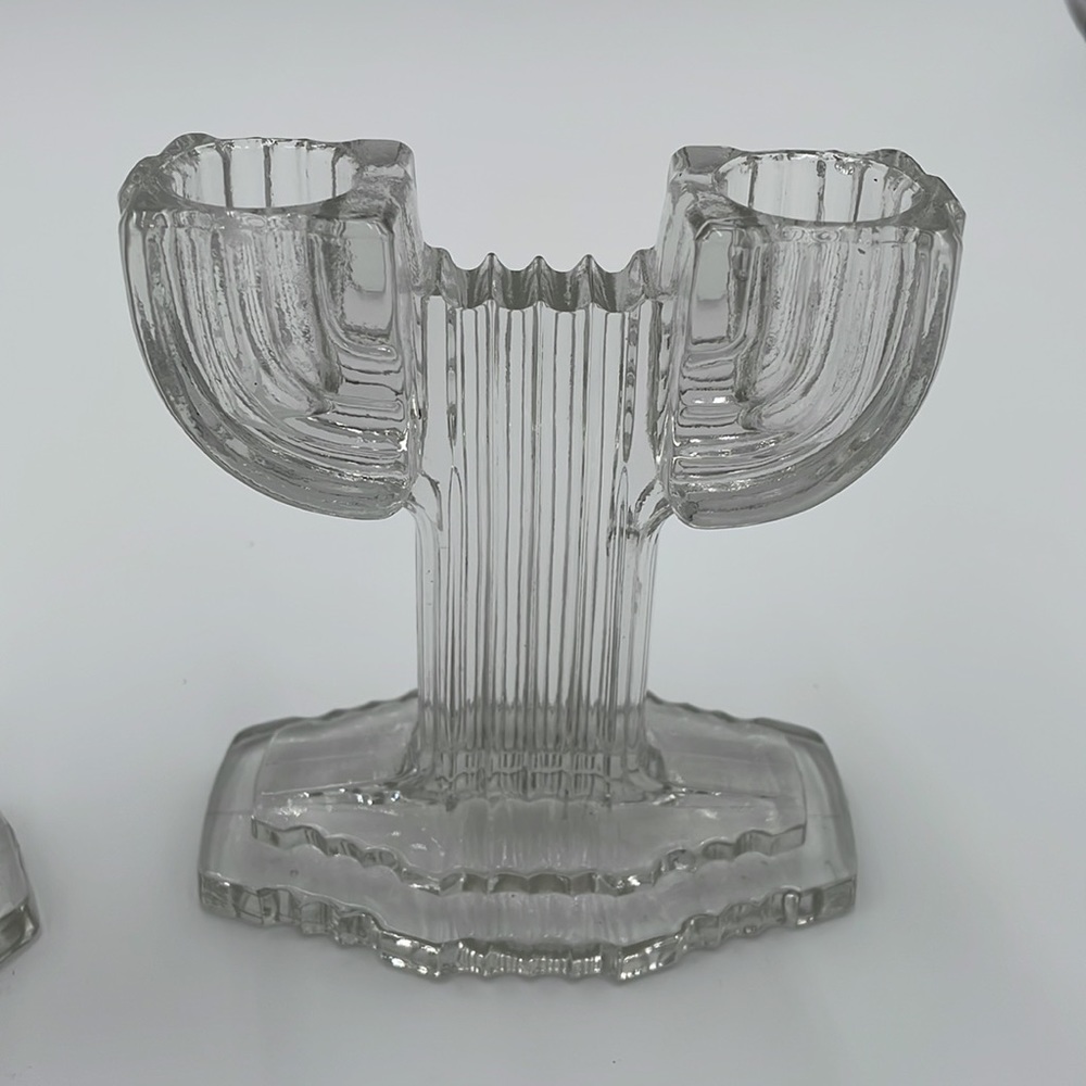 Vintage Mid Century Modern Cactus Western Glass Candle Holders - Picture 3 of 8